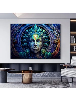 Psikedelik Beyin Patlaması Adam Tablosu – Renkli Soyut Psikedelik Kanvas