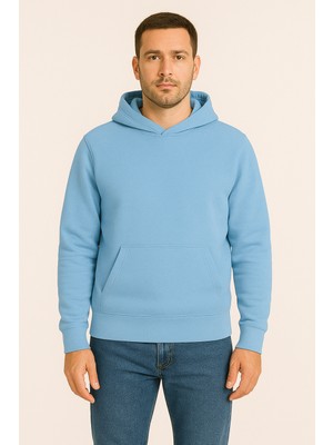 Erkek - Kadın Basic Kapüşonlu Sweatshirt - Oversize Rahat Kalıp Hoodie