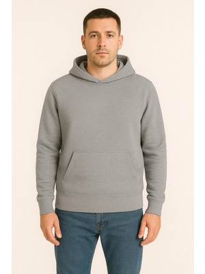 Erkek - Kadın Basic Kapüşonlu Sweatshirt - Oversize Rahat Kalıp Hoodie