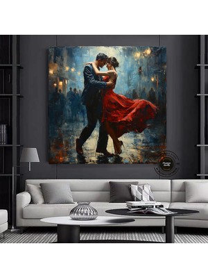 Büyük Kanvas Ev Dekoru, Tango Dans Eden Çift Tablosu