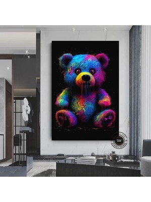 Ayıcık Kanvası, Ayıcık Graffiti Sanatı, Sevimli Ayı Temalı Duvar Dekoru