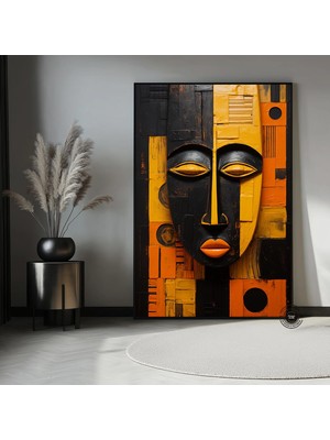 Kabile Maskesi Poster, Afrikalı Maske Kanvası, Etnik Duvar Dekoru