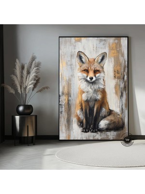 Vahşi Tilki Kanvas Tablo, Yatak Odası ve Çocuk Odası Için Orman Temalı Tilki Dekoru