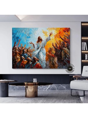 Isa Mesih Portresi – Hristiyan Duvar Sanatı – Barış ve Inanç Temalı Poster