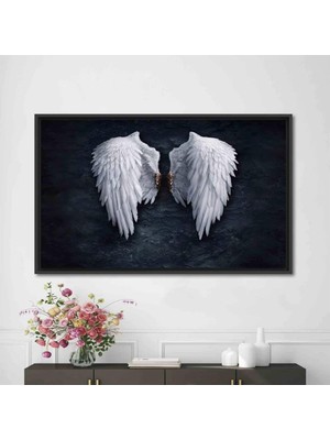 Banksy Melek Kanvas Sanatı, Beyaz Kanatlı Melek, Graffiti Tarzı Moda Duvar Sanatı