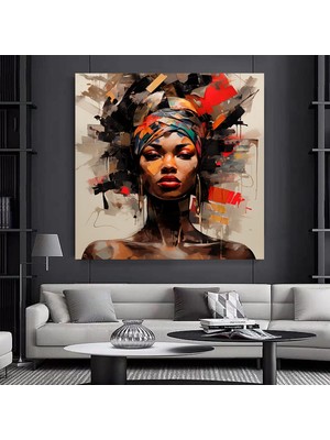 Renkli Afrika Kadın Kanvas Sanatı, Afro-Amerikan Sanat, Modern Baskı, Moda Dekoru, Duvar Dekoru