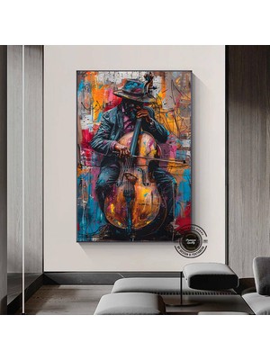 Afrika Caz Sanatı; Afrika Kanvas; Caz Duvar Sanatı; Siyah Müzisyen Kanvas; Sokak Caz Grubu Tablosu