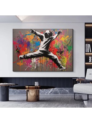Renkli Graffiti Kanvas Baskısı – Soyut Duvar Sanatı; Dekoratif Kanvas Resim; Poster Baskı