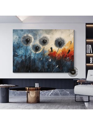 Karahindiba Soyut Kanvas Sanatı; Büyük Soyut Karahindiba Duvar Sanatı; Özel Modern Moda Trendi; Otur