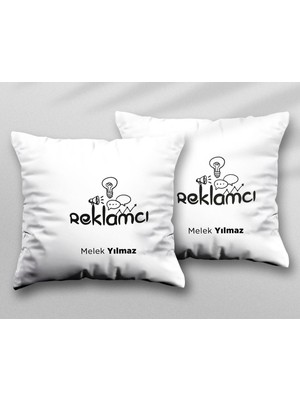 Kişiye Özel Reklamcı Iki Adet Iki Tarafı Baskılı Yıkanabilir Yastık Kırlent Kılıfı