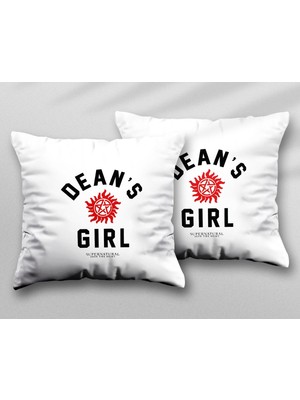 En Çok Satılan Dean's Girl Iki Adet Iki Tarafı Baskılı Yıkanabilir Yastık Kırlent Kılıfı