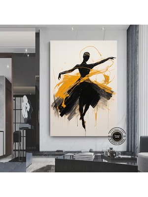 Modern Bale Kanvas Tablosu – Soyut Balerin Baskısı; Dans & Kadın; Ev Hediyesi