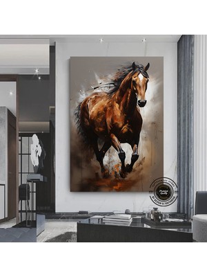 Vahşi At Kanvas Duvar Sanatı Baskısı, Koşan At Duvar Sanatı, Hayvan Kanvas Baskılar Duvar Dekoru