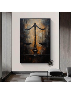 Adalet Terazisi Kanvas Sanatı; Avukat Ofis Duvar Dekoru; Baskılı Sanat; Avukat Hediyesi; Adalet Deng