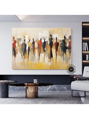 Afro-Amerikan Sanatı, Siyah Sanat, Duvar Sanatı, Ev Dekoru Sanatı, Renkli Insanlar Suluboya Baskısı