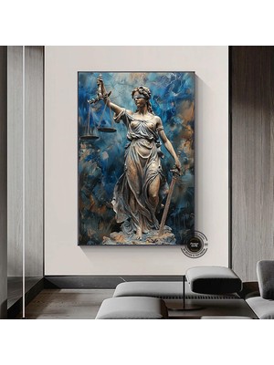 Adalet Terazisi Kanvası, Avukat Ofisi Duvar Dekoru, Avukatlar Için Hediye Tablosu