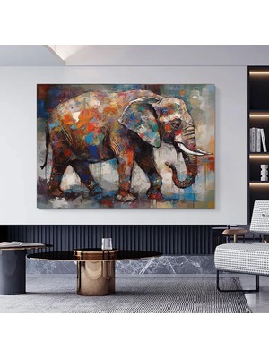 Güzel Afrika Fili Temalı Modern Tablo, Hayvan Sanatı Kanvası