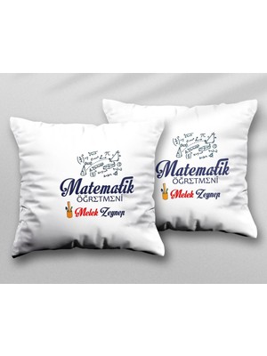 Kişiye Özel Matematik Öğretmeni Sonuç Iki Adet Iki Tarafı Baskılı Yıkanabilir Yastık Kırlent Kılıfı