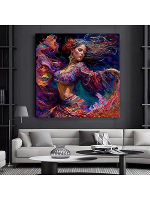 Ispanyol Geleneksel Dansçı Kadın Kanvas Tablo – Dans Eden Kadın Poster Baskı