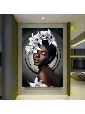 Etnik Kanvas Sanatı; Kadın Duvar Sanatı; Afrika Kadın Sanatı; Etnik Ev Dekoru; Çok Renkli Kanvas