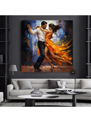 Kanvas Ev Dekoru; Büyük Kanvas; Dans Eden Çift Tablosu; Müzik Odası Sanatı; Tango Çift Kanvas Tablos