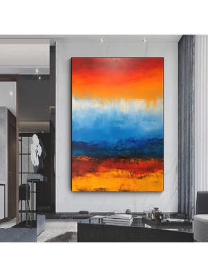Renkli Soyut Tablo, Ekstra Büyük Tablo, Büyük Duvar Sanatı, Aşırı Büyük Soyut Sanat Kanvası