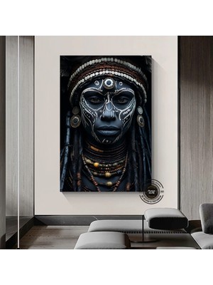 Afrika Kadın Portresi, Afro-Amerikan Kültürü, Afrika Kabilesi Duvar Sanatı