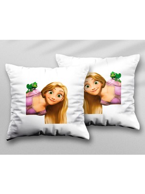 Rapunzel Free Png Image Iki Adet Iki Tarafı Baskılı Yıkanabilir Yastık Kırlent Kılıfı