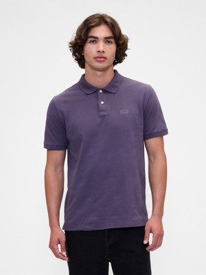 Gap Erkek Mor Gap Logo Piqué Polo Yaka T-Shirt