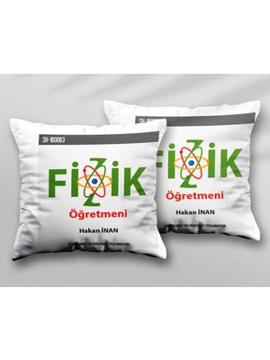 Kişiye Özel Fizik Öğretmeni Quantom Iki Adet Iki Tarafı Baskılı Yıkanabilir Yastık Kırlent Kılıfı
