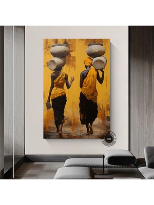 Afrikalı Etnik Kadın Kanvas; Afrikalı Kadın Duvar Sanatı; Renkli Kanvas; Etnik Dekor; Afrika Stili