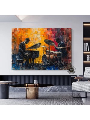 Caz Duvar Sanatı, Müzisyen Baskıları, Soyut Modern Jazz Temalı Kanvas
