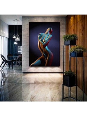 Erotik Çıplak Kanvas; Duygusal Sanat Baskısı; Siyah Beyaz; Erotik