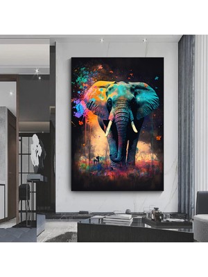 Fil Kanvası, Fil Posteri, Modern Duvar Sanatı, Hayvan Temalı Duvar Dekoru