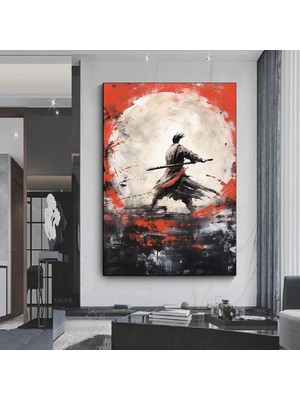 Yağlıboya Tarzı Samuray Kanvas Tablosu, Samuray Poster ve Duvar Dekoru