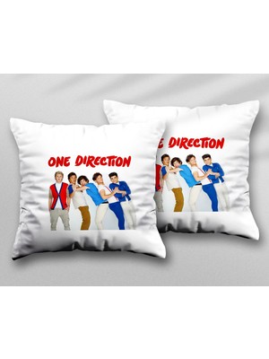 One Direction Albüm Iki Adet Iki Tarafı Baskılı Yıkanabilir Yastık Kırlent Kılıfı