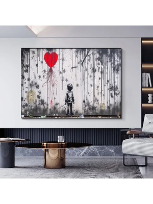 Urban Stil Kanvas | Banksy Stili Kanvas Sanatı | Sokak Graffiti Sanatı Baskısı | Modern Ev Dekor | B