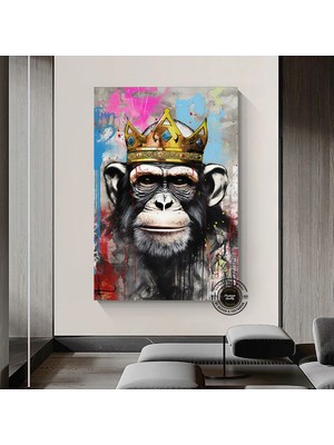 Graffiti Kanvas Baskısı; Büyük Pop Art Duvar Sanatı; Maymun Kanvası; Graffiti Baskı; Pop Art Resim B