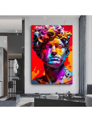 David Büstü Graffiti Tablosu – Gerçekçi, Detaylı Pichiavo Stili Sokak Sanatı Portresi