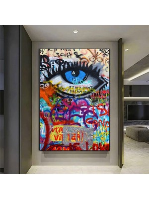 Soyut Göz Kanvası; Renkli Sanat Eseri; Çağdaş Kanvas; Bakış Duvar Sanatı; Modern Yağlı Boya Baskı