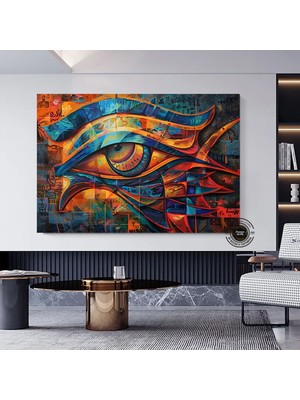 Antik Mısır Duvar Sanatı, Ra’nın Gözü Kanvas Baskı, Büyük Antik Mısır Ev Dekoru