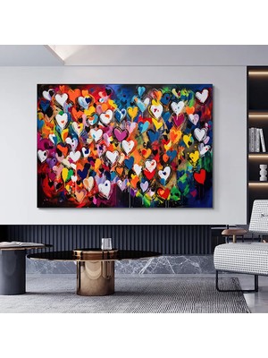 Banksy Graffiti Sanatı | Graffiti Kalpli Aşk | Graffiti Duvar Sanat Baskısı | Banksy Kalp Boyası | B