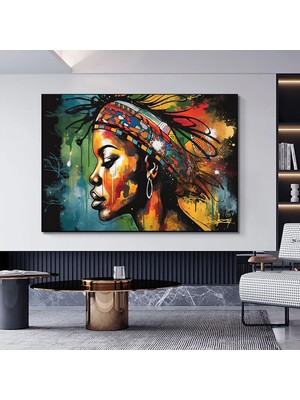 Modern Afro-Amerikan Kadın Graffiti Duvar Sanatı. Kadın Graffiti Duvar Dekoru