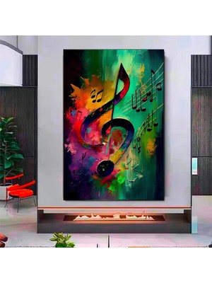 Notalı Müzik Kanvas Tablosu, Müzik Aşkı Kanvas Baskısı, Modern Ev Dekoru, Asılmaya Hazır Kanvas
