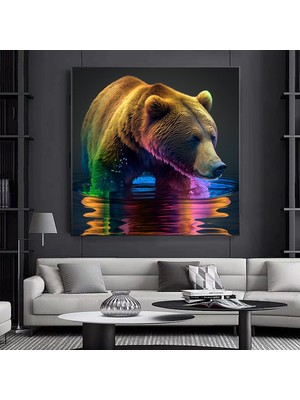 Ruhani Ayı Kanvası, Spiritüel Hayvan Temalı Duvar Dekoru