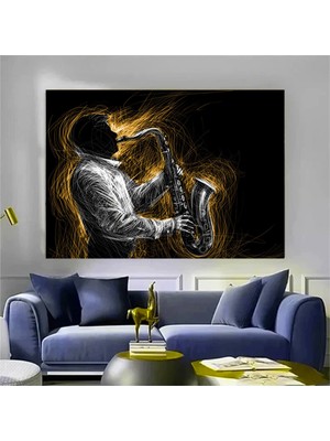 Caz Müzisyeni Kanvas; Şarkıcı Tablo; Poster; Enstrüman Görselleri