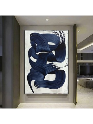 Soyut Mavi Okyanus Grafiği – Bleu Majorelle Stil; Ev Dekor Tasarımı; Geometrik Poster