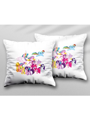 My Little Pony Png Picture Iki Adet Iki Tarafı Baskılı Yıkanabilir Yastık Kırlent Kılıfı
