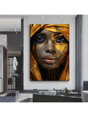 Modern Afrika Kadın Tablo Posteri, Oturma Odası Için Ev Dekoru, Kanvas Üzerine Kadın Baskısı