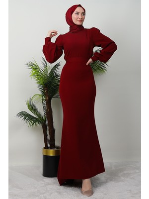 Lavin Krep Elbise Bordo